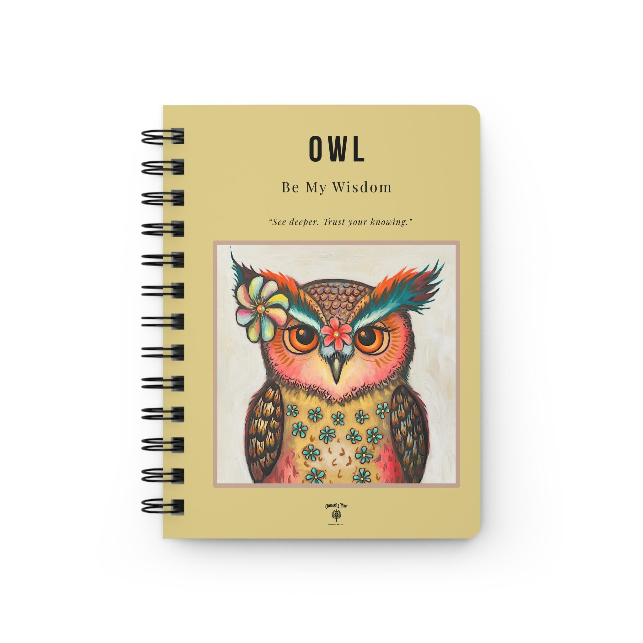 Owl Illustration Spiral Notebook: Nature Journal, Bird Lover Gift 5x7 "