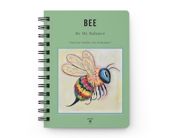 Bee Illustration Spiral Notebook: Nature Journal, Lined Pages 5x7 "