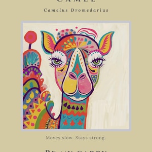 CAMEL Be My Carry | Spirit Animal Poster, Desert Wall Art, Wildlife Animal Print, Printable Digital Download, Meaningful Gift
