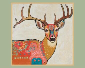 Deer Spirit Animal Druck: Boho Wald Kunst (Digitaler Download)