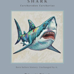 SHARK Spirit Animal Print - Ocean Marine Wall Art (Digital Download, jpg/png) - Be My FEAR