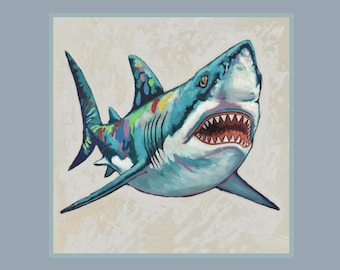 Shark Spirit Animal Art Print: Boho Ocean Wall Decor (Digital Download)