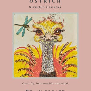OSTRICH Spirit Animal Print - Bird Lover Wall Art (Digital Download, jpg/png) - Be My ESCAPE