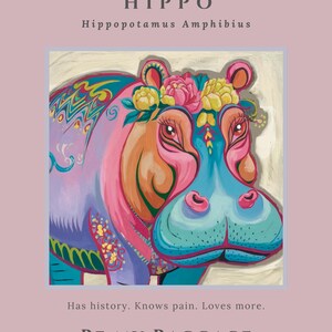HIPPO sein mein Gepäck | Spirit Animal Poster, Safari Wandkunst, Wildtier Druck, Printable Digital Download, sinnvolles Geschenk