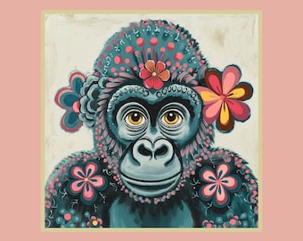 Gorilla Spirit Animal Print: Jungle Wildlife Art (Digital Download)