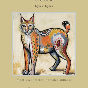 LYNX Be My Gaze | Spirit Animal Poster, Woodland Wall Art, Wildlife Animal Print, Printable Digital Download, Meaningful Gift