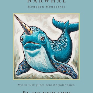 NARWHAL Spirit Animal Print - Ocean Coastal Wall Art (Digital Download, jpg/png) - Be My UNICORN