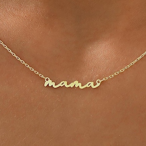 14K Gold Mama Necklace , Mom Necklace , Mother&#39;s Day Gift , Necklace for Mother , Gift For Mom , Gold Mama Necklace , Gift for Her , Hanmade
