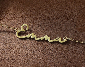 14K Gold Name Bracelet , Custom Name Bracelet , Personalized Name Bracelet ,Dainty Layering Bracelet , Mother's Day Gift , Gift For Mom