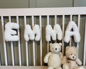 Plush personalized name garland | Custom Name Banner | Fabric Name Garland | Name Garland for Nursery | Name Garland for Baby Shower