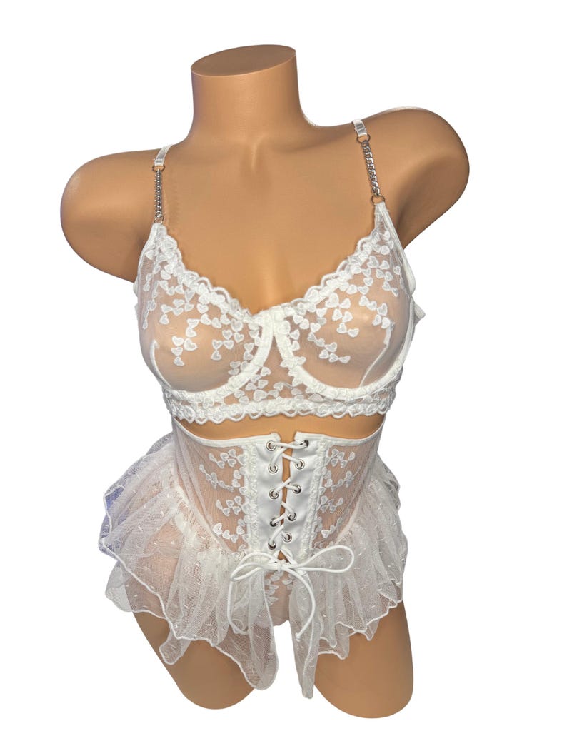 Custom Lingerie - Custom Name Thong - Bra & Panty Set - Bridal Lingerie - Wedding Day Gift - Anniversary Gift - Gifts - Personalized Thong image 2