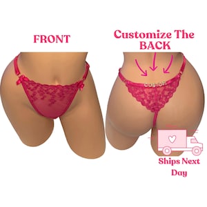 Custom Lingerie - Custom Name Thong - Bra & Panty Set - Bridal Lingerie - Bridesmaid Gift - Anniversary Gift - Gifts - Personalized Thong