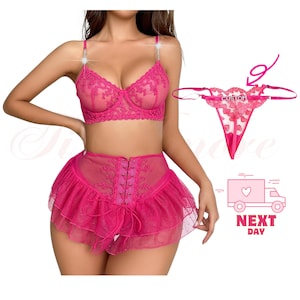 Custom Lingerie - Custom Name Thong - Bra & Panty Set - Bridal Lingerie - Bridesmaid Gift - Anniversary Gift - Gifts - Personalized Thong