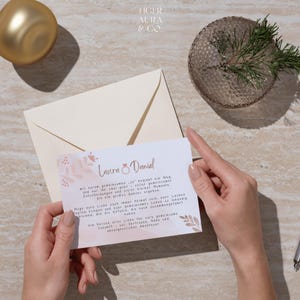 Carte de voeux de mariage personnalisée - Carte de félicitations personnalisée pour les jeunes mariés, imprimable, téléchargeable, Glückwünsche zur Hochzeit
