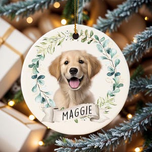 Personalized Pet Ornament, Custom Dog Christmas Ornament, Pet Ornament Using Photo, Cat Christmas Photo Ornament, Pet Portrait Name Gift