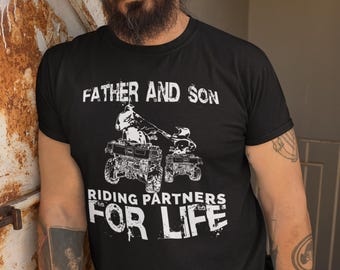 Father and Son ATV Riding Partners T-Shirt, Off-Road Adventure Gift