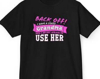 Crazy Grandma Kids T-Shirt, Funny Warning Tee