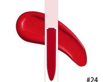 Brillo labial rojo: rojo intenso y brillante, fórmula no pegajosa