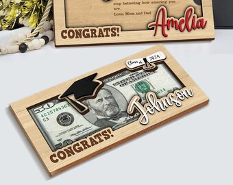 Personalized Money Holder Graduation Gifts, Graduation Money Gift Holder, Congratulations Grad Gift,  Unique Grad Gifts, Class of 2024, MH16