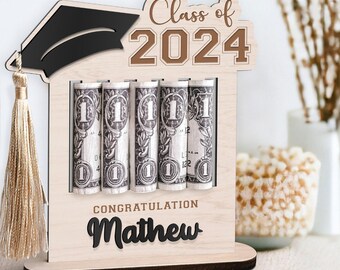 Custom Graduation Money Gift Holder, Graduation Cash Holder, Personalized Gift For Graduation, Class of 2024 Grad Gift, Graduation Gift MH14