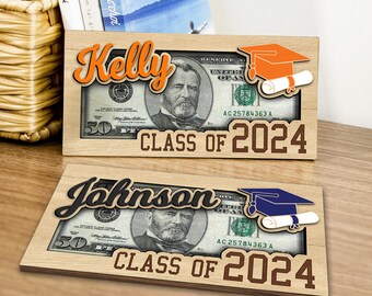 Personalized Graduation Gifts, Graduation Gift Money Holder, Congratulations Grad Gift,  Unique Grad Gifts For Him Class of 2024 MH11