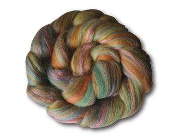 Merino & Bamboo Blend Combed Tops 100g Spinning Felting Weaving Bonbon Green Orange Craft Wool Roving Handspun Handspinning