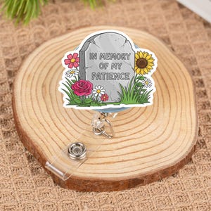 Bobine d'insigne de pierre tombale florale, clip de bobine d'insigne d'identification d'infirmière, bobine d'insigne drôle, aides-soignantes, cadeau pour infirmière