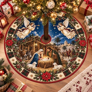 Julgranskjol för julkrubba, religiös högtidsdekoration, ängeldesign
