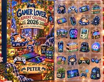 Gamer Advent Calendar 2026, Personalized Gamer Gift, 24 Day Gaming Christmas Countdown