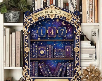 Letrero personalizado para llevar el control de tus lecturas, decoración para llevar el control de tus lecturas, letrero personalizado para biblioteca, regalo para lectores, adorno de pared para amantes de los libros, registro de libros leídos este año