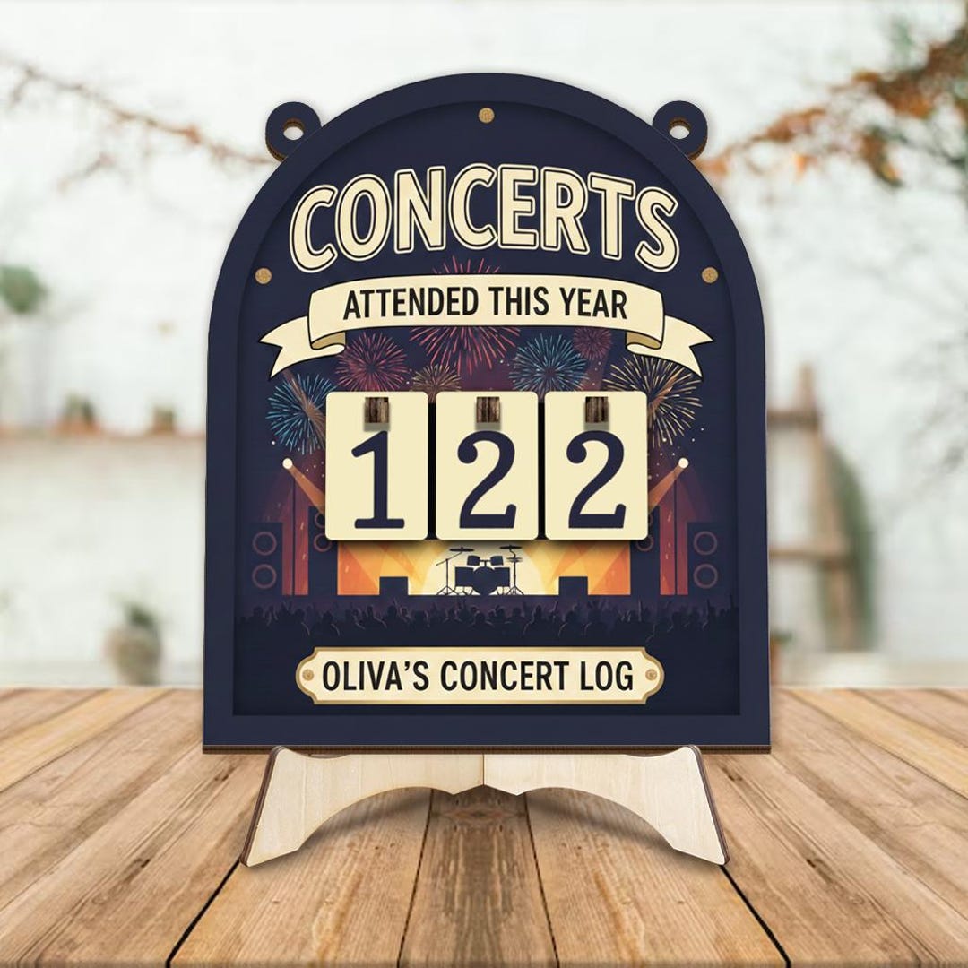 First Concert Sign Personalized Concert Tracker Sign, Music Lover Gift, Concerts Attended ...