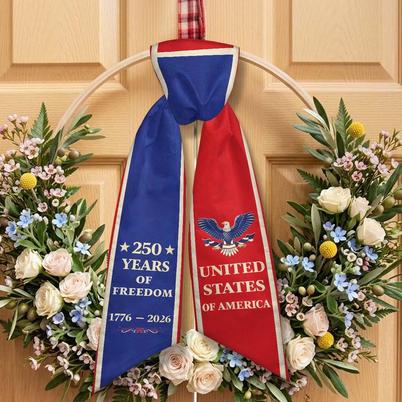 USA 250th Anniversary Patriotic Decorations 2026 – American Independence Day Party Ribbon Decor