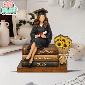 Bloque de madera personalizado para graduación, regalo de graduación con nombre personalizado, recuerdo de la promoción de 2026