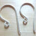 Sterling Silver Ear Wires - Bent Tail - 1 Pair - Choose Your Gauge