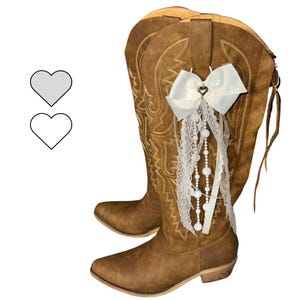 Wedding Boot Bows, White Country Concert Boot Bows, Country Wedding Boot Accessory, Country Wedding Boot Bows