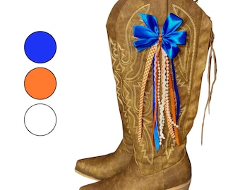 Alabama Game Day Boot Bows: Navy & Orange College Colors