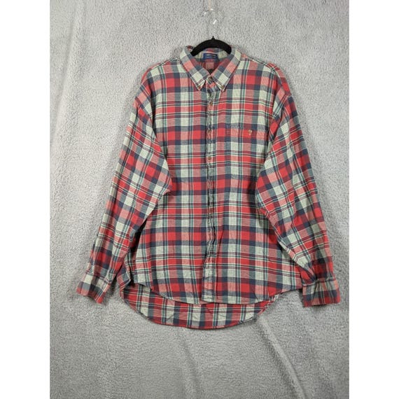 Chaps Ralph Lauren, Vtg Chaps Ralph Lauren Button Down Shirt Men XL Multicolor Plaid Preppy 90s