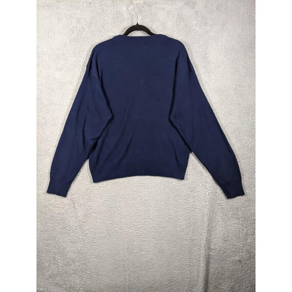 Andrew Rohan Sweater Mens 2XL Navy Tin Can Sailors Embroidered Logo Knit V-Neck View 2