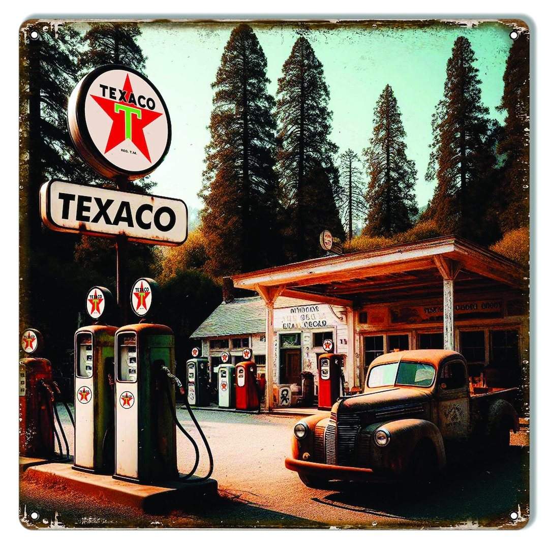 Old Truck at Texaco 12x 12 Metal Sign - Etsy