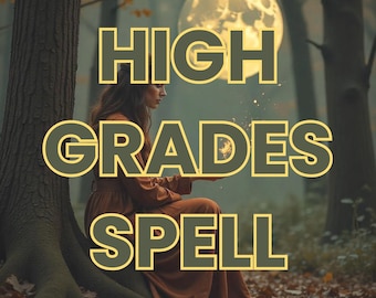 May include: A woman in a forest setting with a magical glow around her hands. The text "HIGH GRADES SPELL" is superimposed on the image.