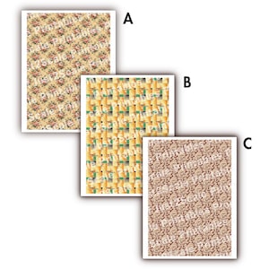 Set van 3 poppenhuis schaal 1/12 vintage stijl linoleumvloeren Afdrukbare downloads