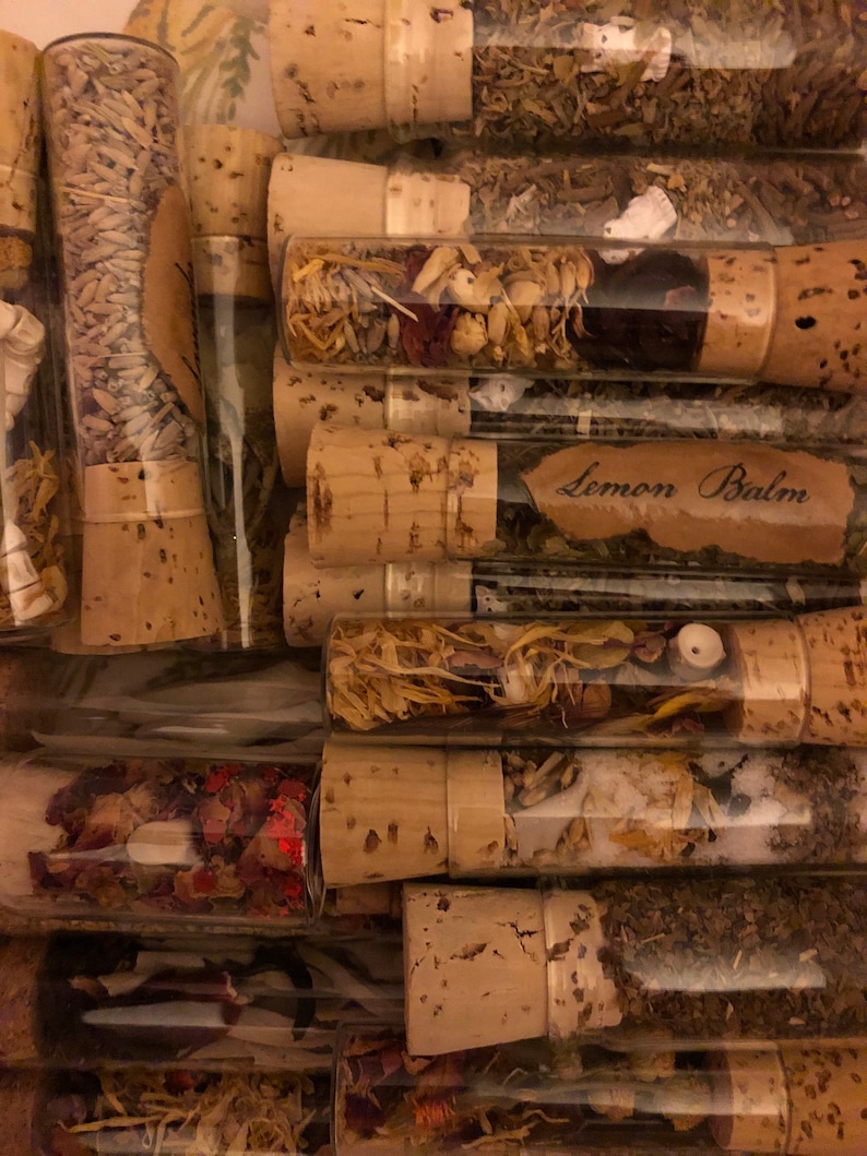 Love Luck Happiness Luck Oddity Curiosity Curio Cabinet Witches Vial Tiny Yellow Bouquet