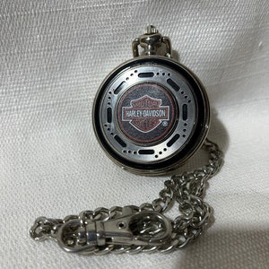 Harley Davidson Heritage Softail Pocket Watch and Chain Franklin Mint