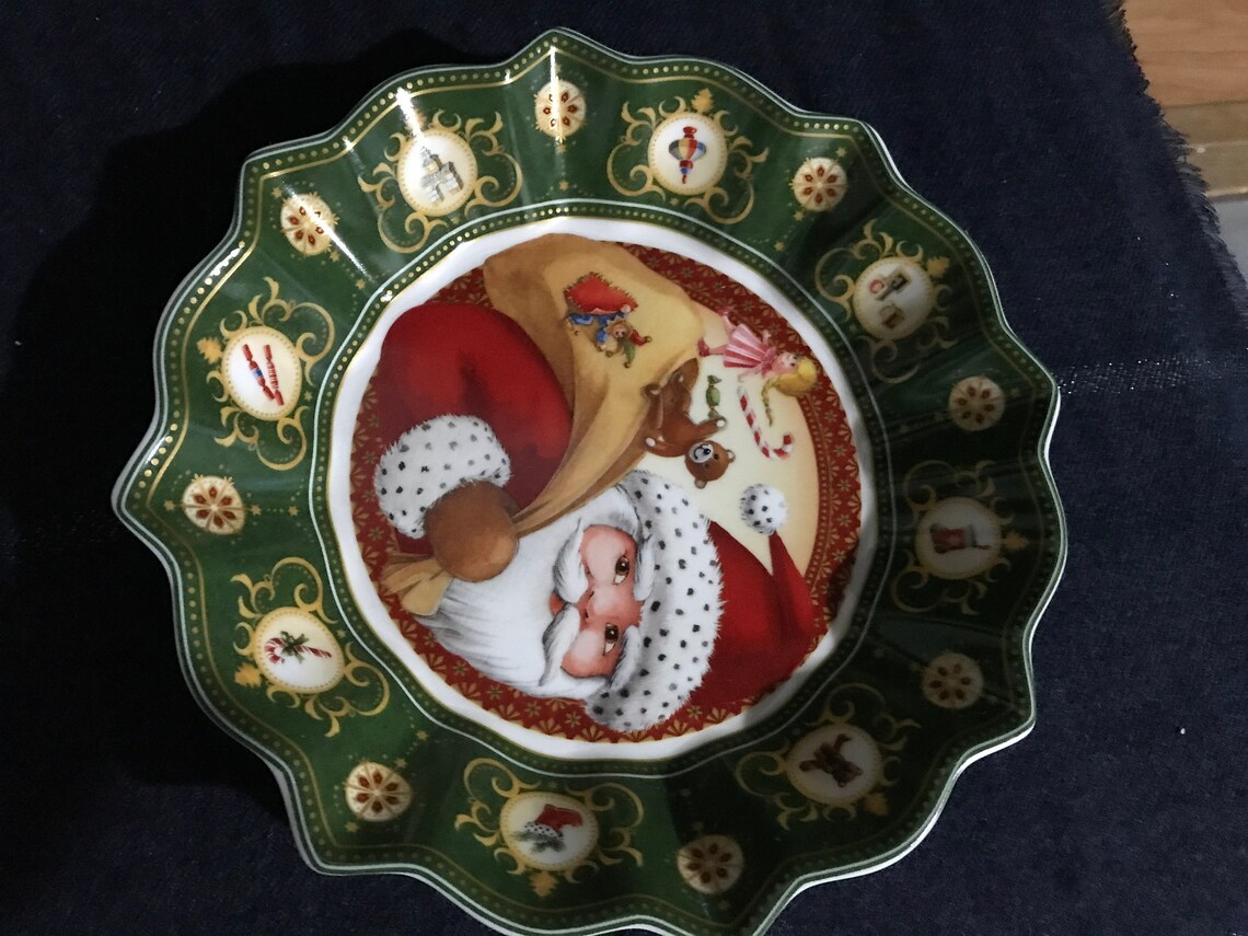 Villeroy & Boch Christmas Plate Dish Bowl Santa Claus 1990s Etsy Canada