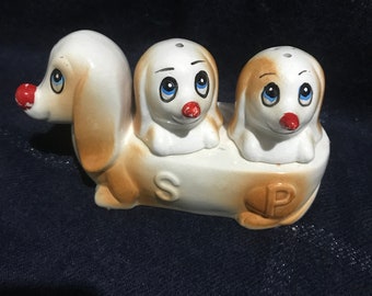 Warm Scenic Japanese Salt /& Pepper Shakers on Tray 3 Piece Set VINTAGE