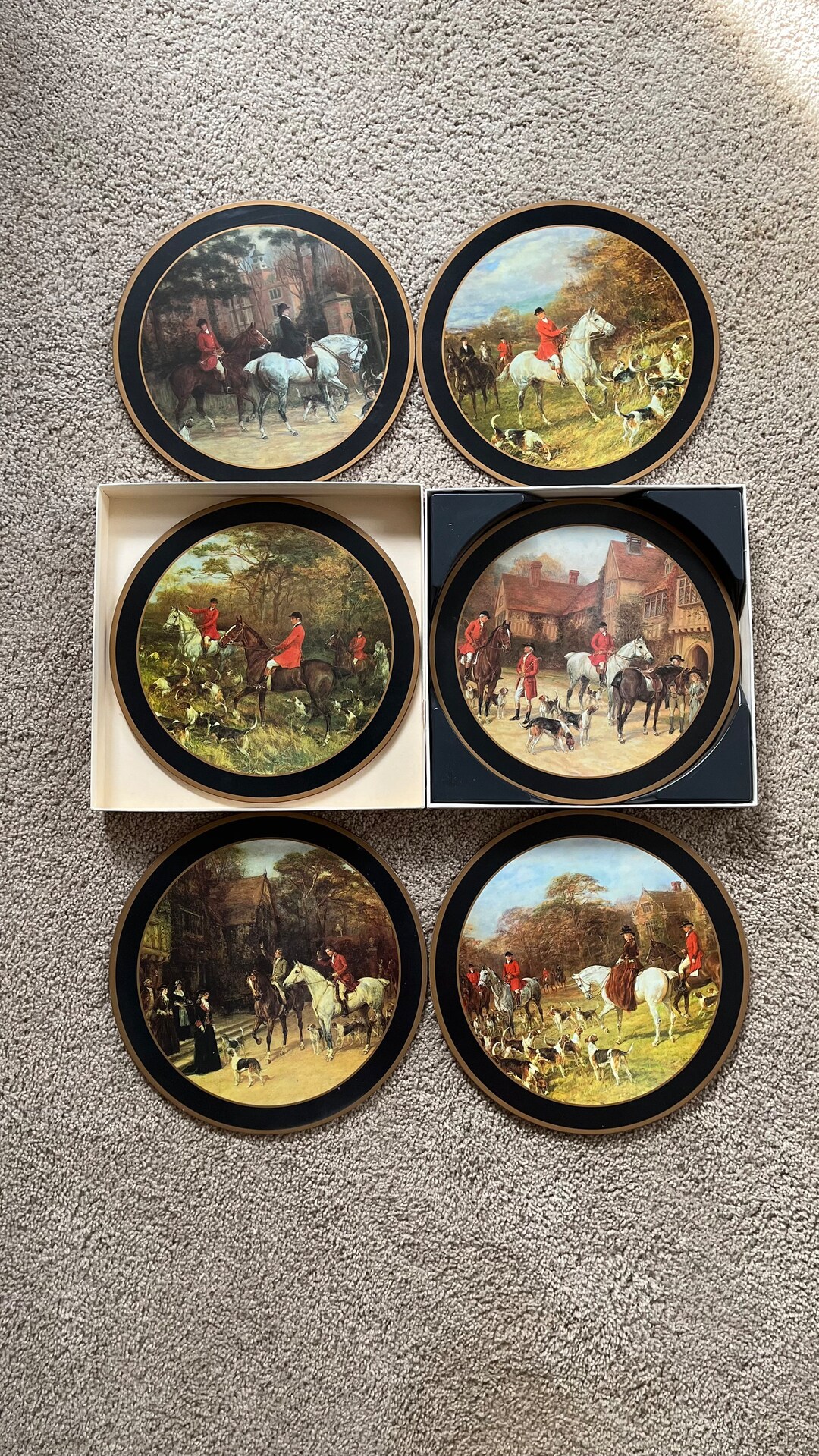 Rare Pimpernel Tally Ho Acrylic Round Placemats 1970s Etsy