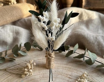 Rústico / Boda / Boutonnière seco / Broche para hombre / Ojal del novio / Estilo campestre / Recuerdo eterno
