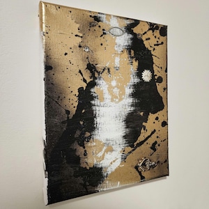 Acrylic with spray paint accent
