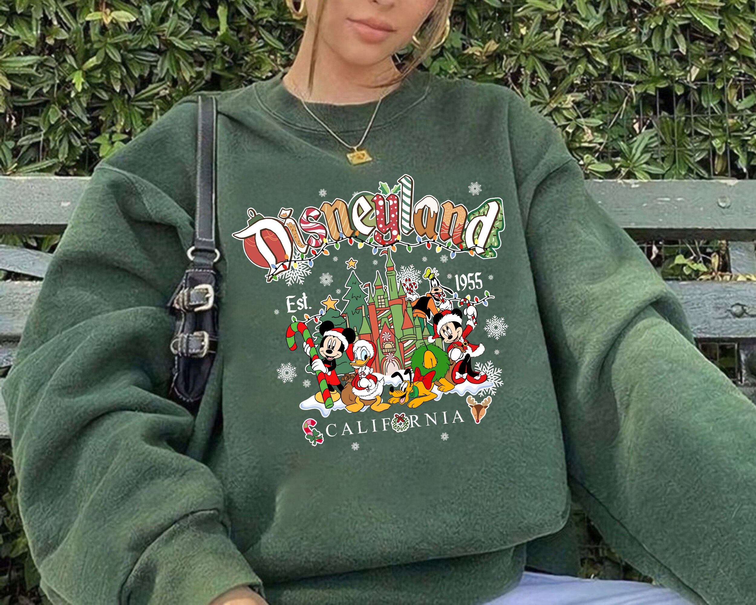 Discover Vintage Disneyland Christmas Sweatshirt, Mickey and Friends Christmas Sweatshirt