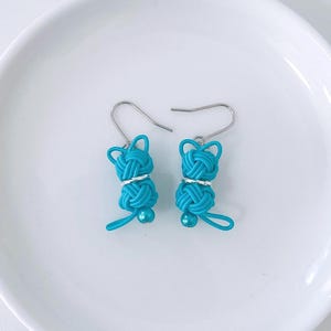 Japanese Jewely, Mizuhiki earrings, Drop earrings, Cat earrings, Japanese earrings Handmade, Gift for her, Lightweight